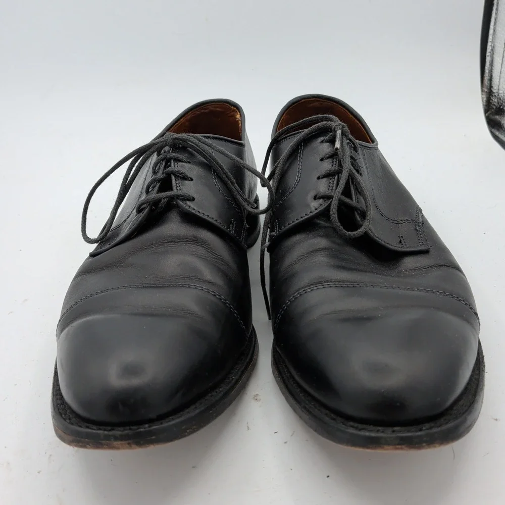 Allen Edmonds Riverside Black Leather Cap Toe Derby Dress Shoes Mens 11 D 1410